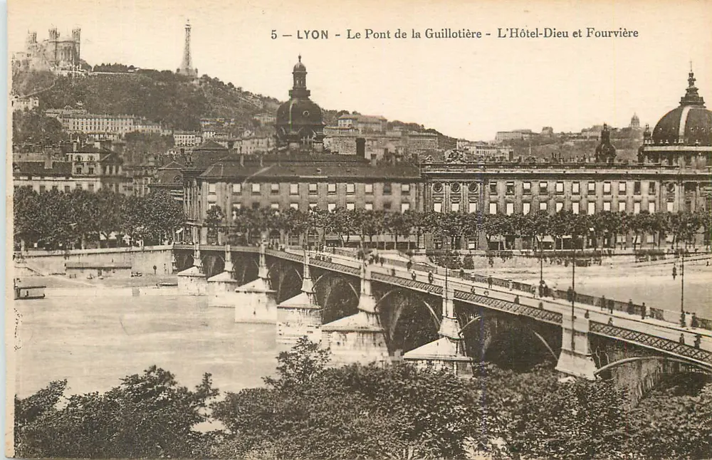 LYON - Der Guillotière-Brücke - Das Hôtel-Dieu und Fourvière - Vorderseite