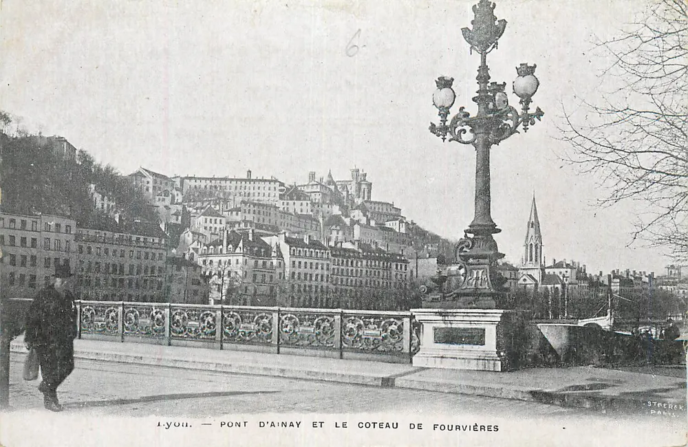 Lyon — Pont d'Ainay und der Coteau de Fourvières — Stacrek, Paris - Vorderseite