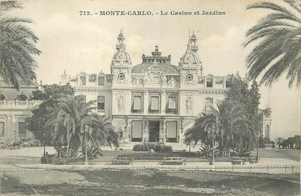 Monte-Carlo — Das Casino und die Gärten — Gilletta-Ausgabe, Foto von Nice, Nr. 712 - Vorderseite