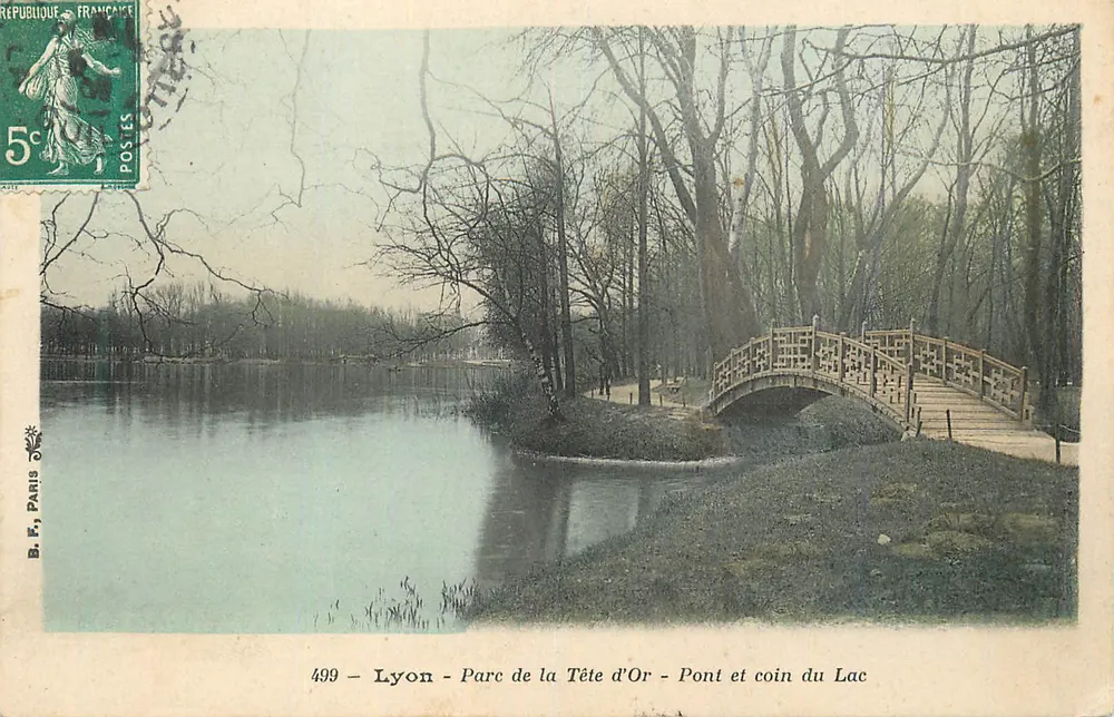 Lyon - Park des Golden Head - Brücke und Ecke des Sees — B. F., Paris, n° 499 - Vorderseite