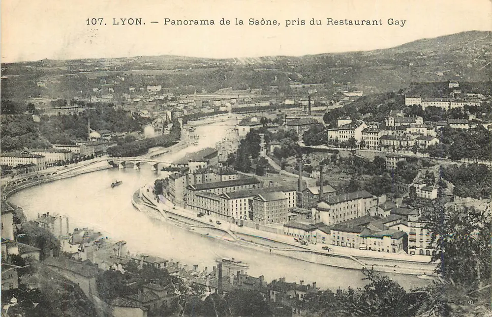 LYON — Panorama der Saône, aufgenommen vom Restaurant Gay — n° 107 - Vorderseite