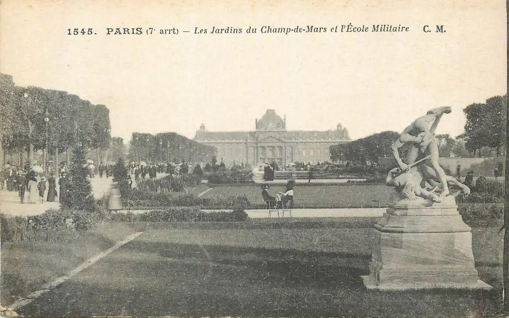 Paris (7. Arrondissement) — Die Gärten des Champ-de-Mars und die Militärakademie — C. M. — Nr. 1545 - Vorderseite