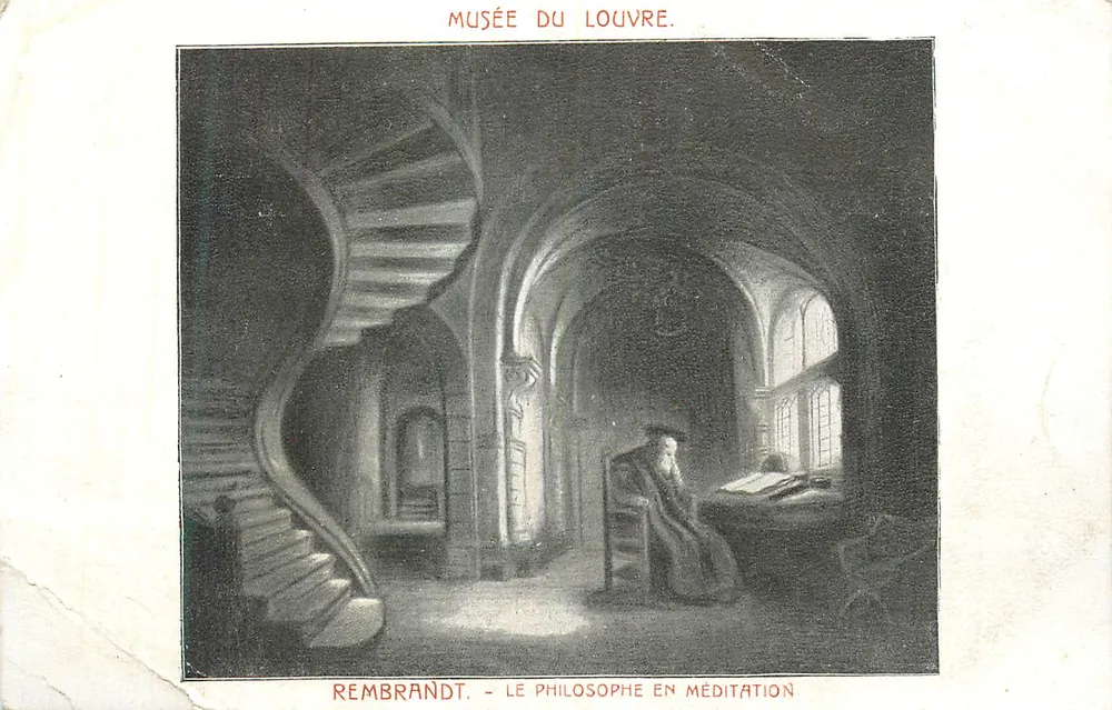 Musée du Louvre — Rembrandt, Der Philosoph in Meditation - Vorderseite