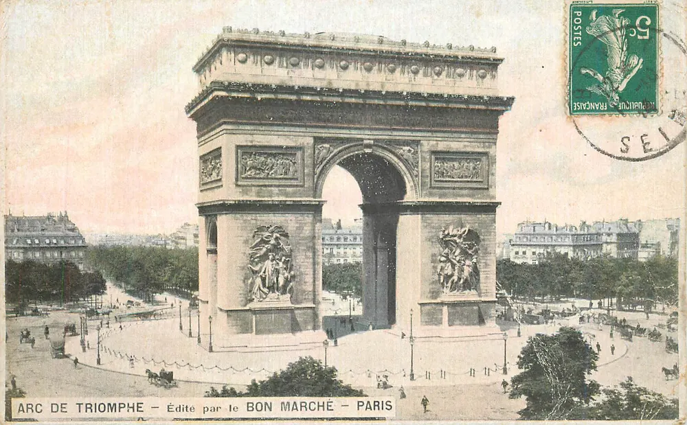 Arco do Triunfo — Editado pelo Bon Marché — Paris - Frente