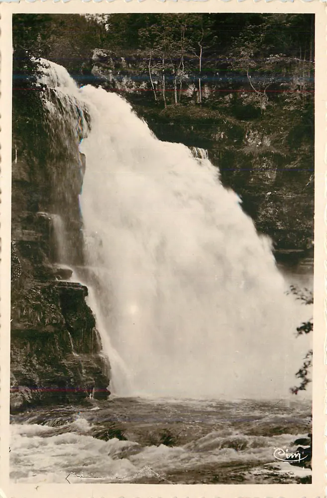 Wasserfall — Panoramablick — Verlag Oim (Signatur sichtbar) - Vorderseite