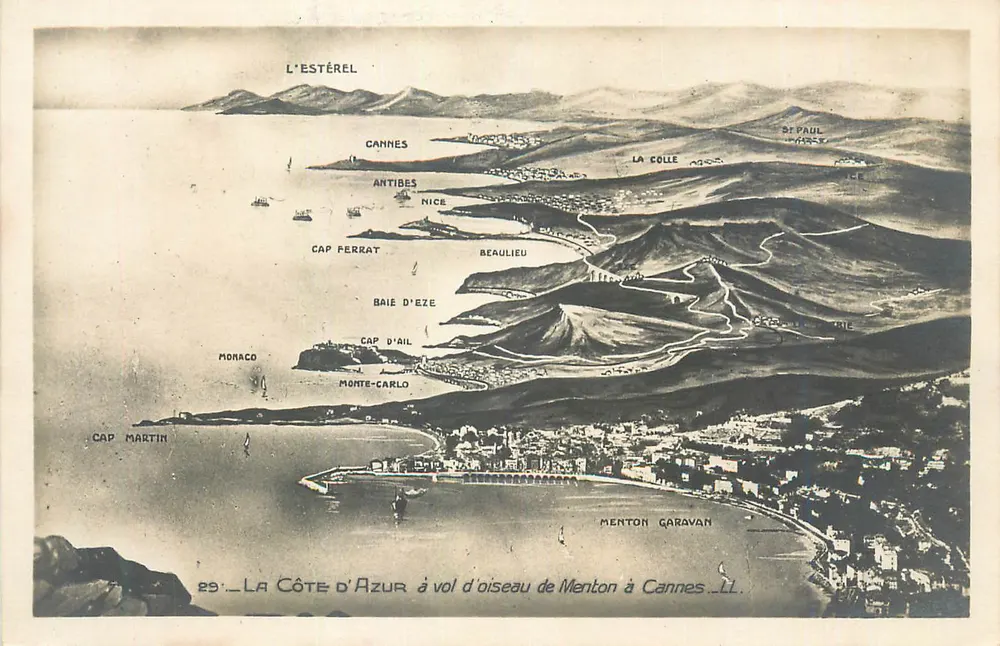 Die Côte d'Azur von Menton nach Cannes — Luftbild — Verlag nicht sichtbar - Vorderseite