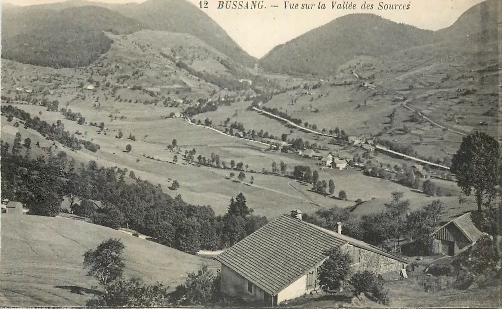 Bussang — Vista sulla Valle delle Fonti — editore non identificato, n° di serie 12 - Recto