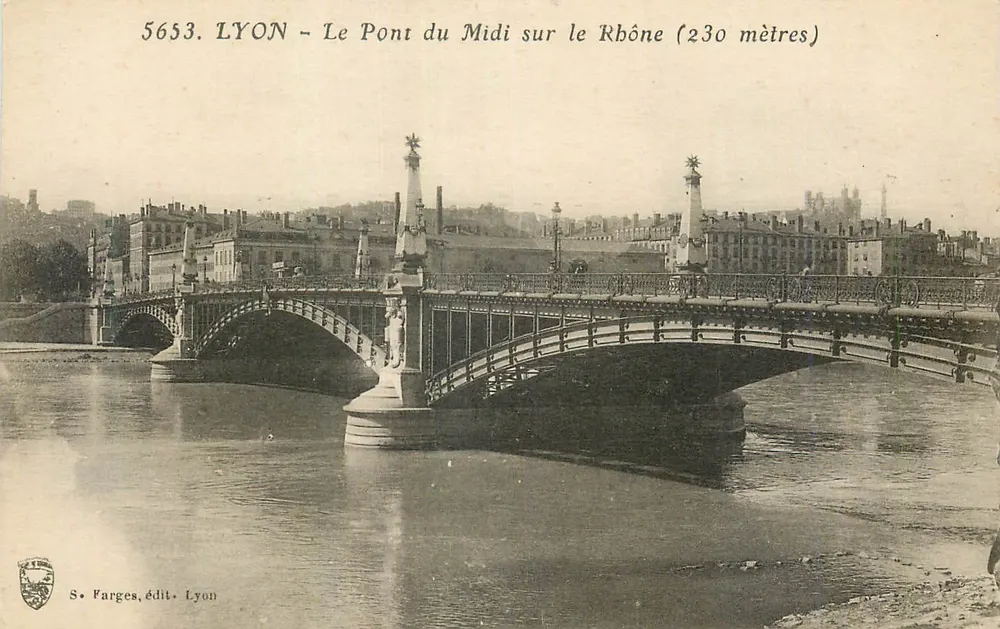 LYON - Der Pont du Midi über den Rhône (230 Meter) — S. Farges, Verlag Lyon, n° 5653 - Vorderseite