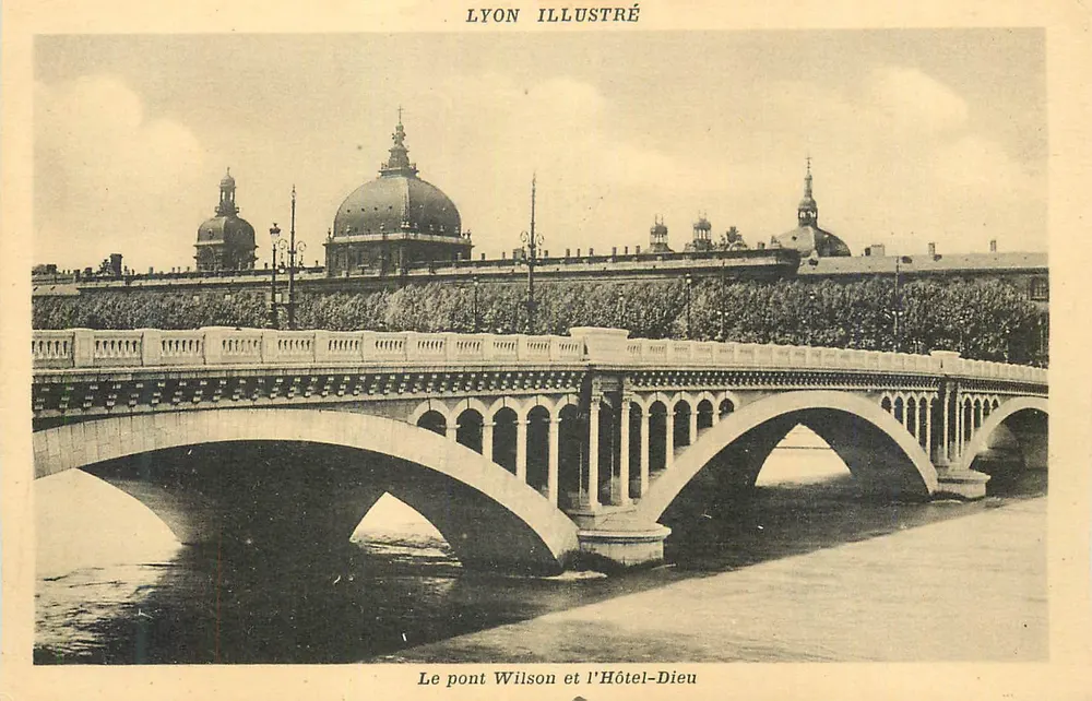 Der Wilson-Brücke und das Hôtel-Dieu — Lyon — Verlag Lyon Illustré - Vorderseite