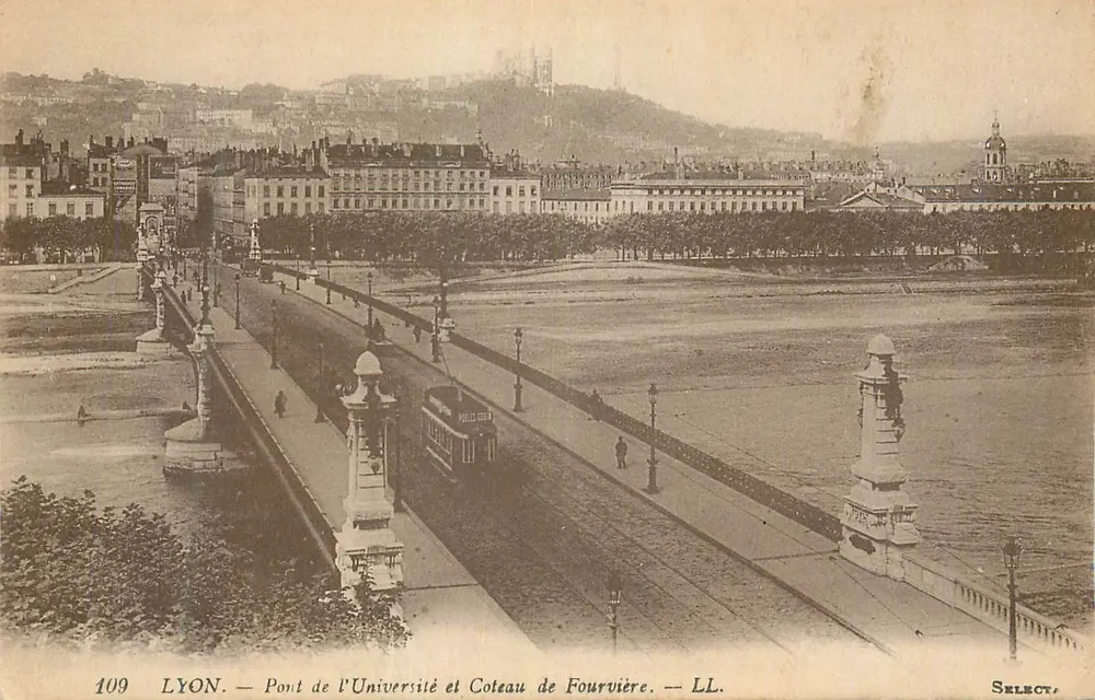 LYON — Universitätspont und Fourvière-Hügel — LL. - Vorderseite