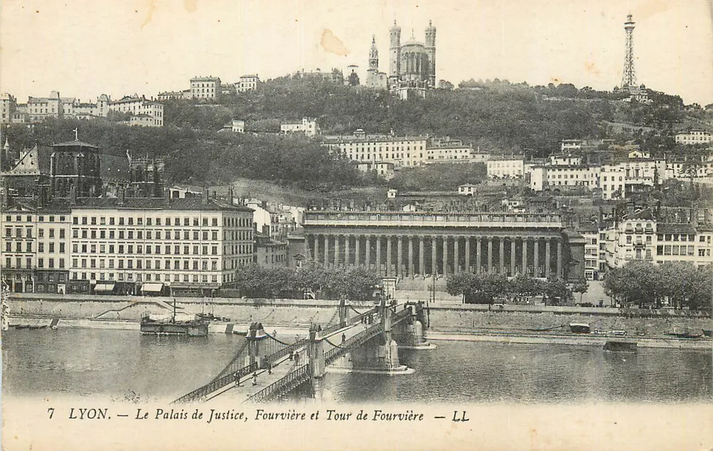 LYON — Das Justizpalast, Fourvière und Turm von Fourvière — LL - Vorderseite