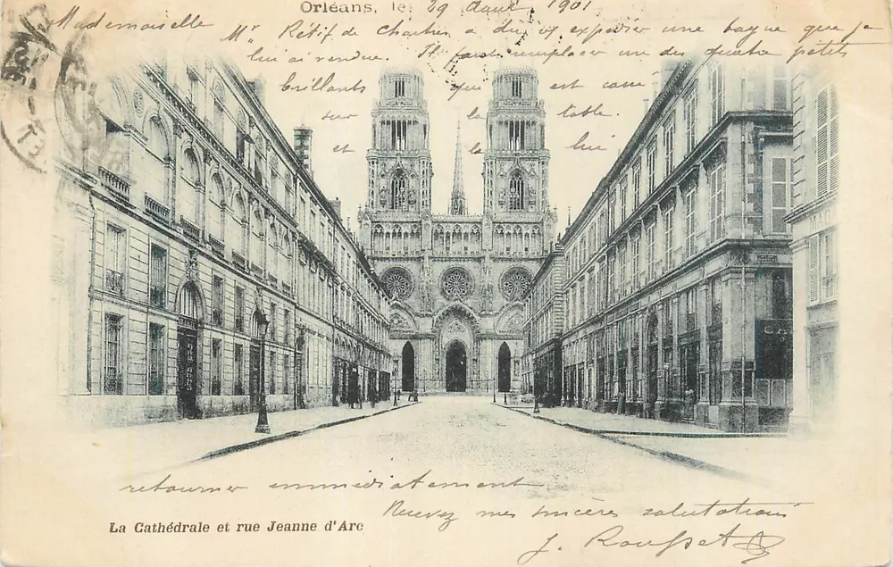 Die Kathedrale und Rue Jeanne d'Arc — Orléans — Verlag M. Rouppet - Vorderseite