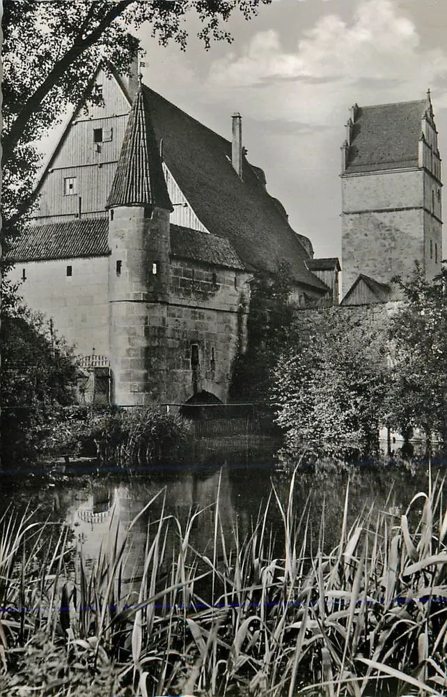 Schloss Burgau — Ansicht mit Turm und Ziegeldach — unbekannter Verleger - Vorderseite