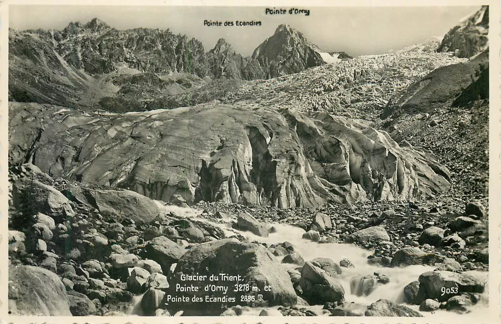 Gletscher Trient — Pointe d'Orny und Pointe des Ecandies — unbekannter Verlag, Nr. 9053 - Vorderseite