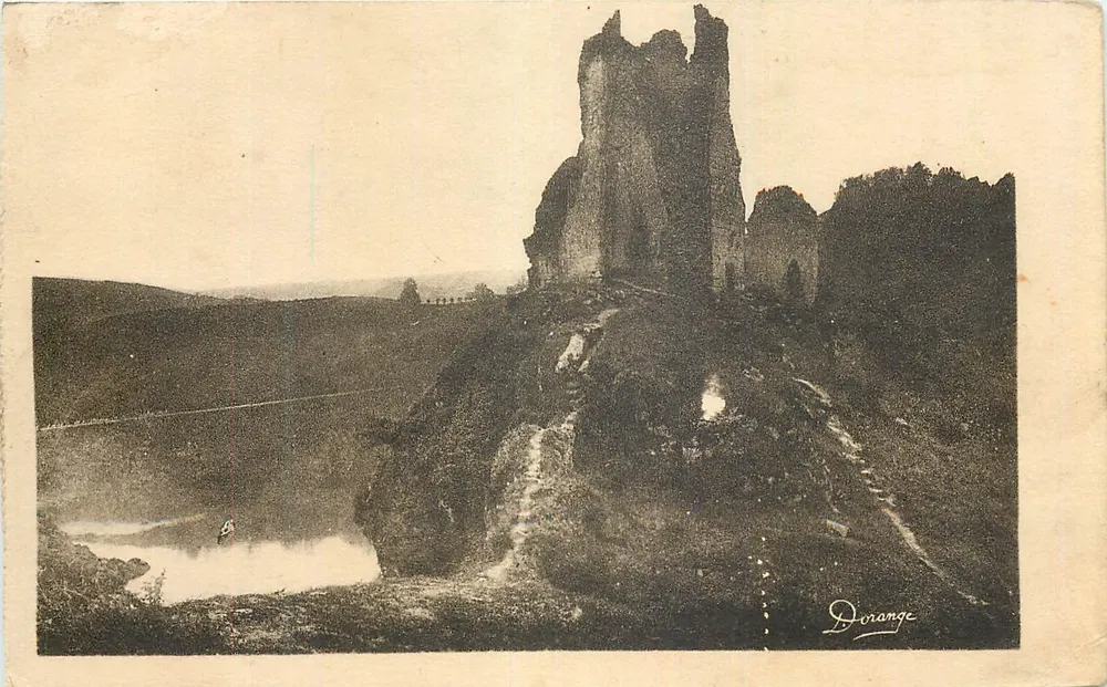 Schloss Dorange — Ruinen auf dem Felsen — D. Dorange - Vorderseite