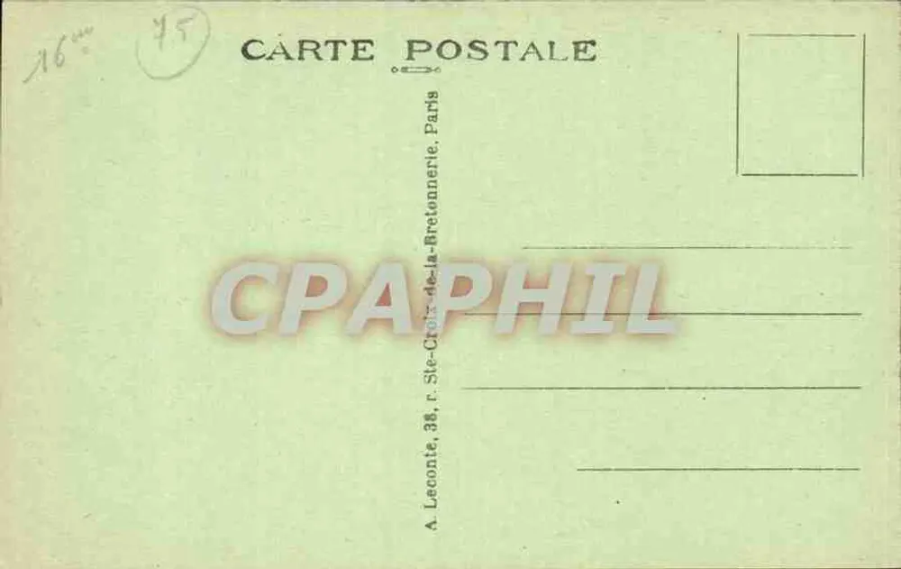 Paris — A Tumba do Soldado Desconhecido — A. L. - Verso