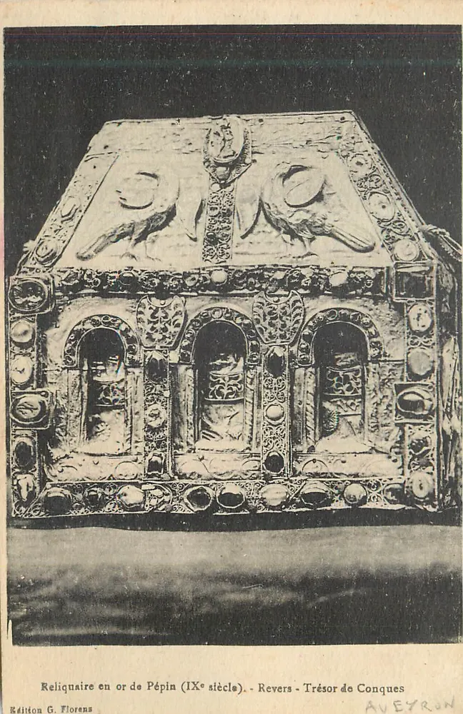 Goldener Reliquienschrein von Pippin (9. Jahrhundert) — Rückseite — Schatz von Conques — Edition G. Florens - Vorderseite