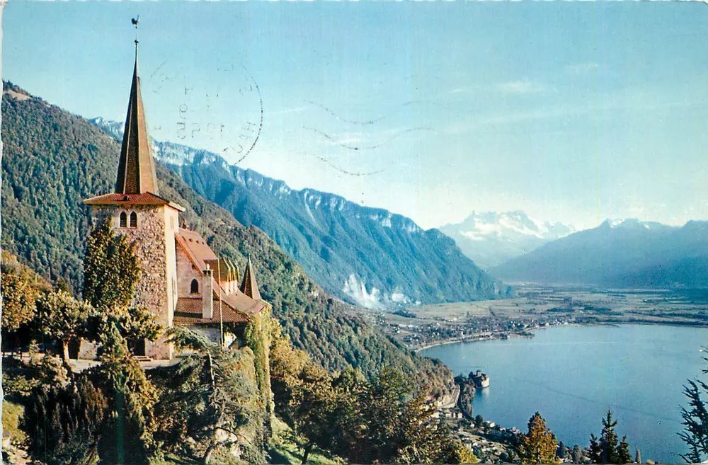 Kirche Saint-Pierre-sur-Arve — Panoramablick — unbekannter Verleger - Vorderseite