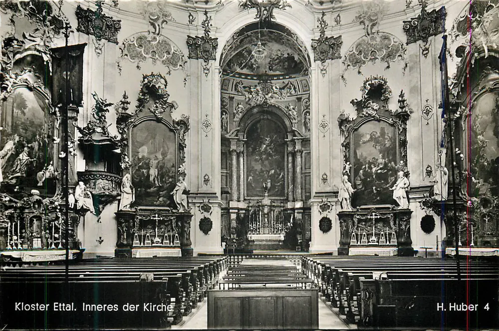 Mosteiro de Ettal. Interior da Igreja — H. Huber 4 - Frente