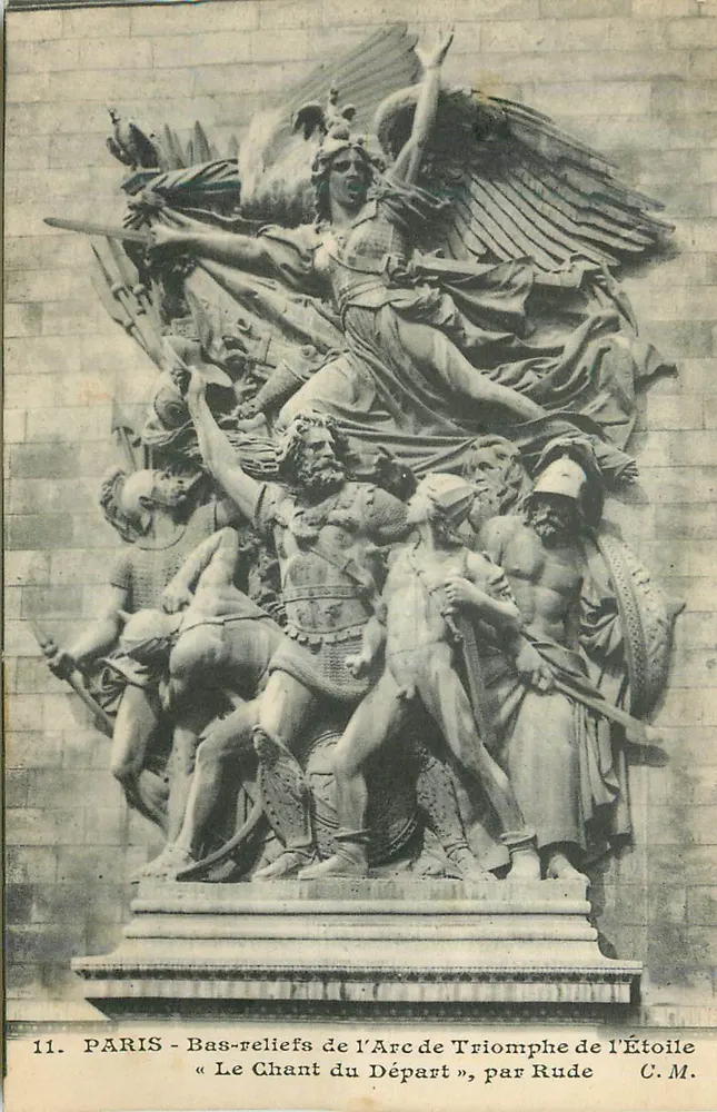 Parijs - Bas-reliefs van de Triumphale Boog van de Étoile « Het Zanglied van de Vertrek », van Rude — C.M. n°11 - Voorkant
