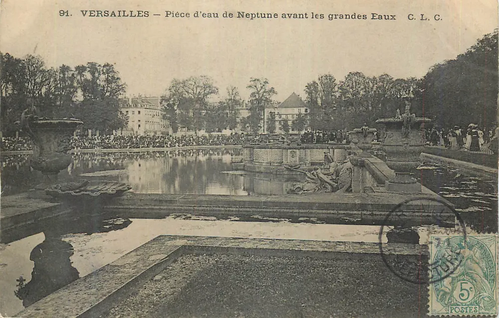 Versailles — Wasserbecken von Neptune vor den Grand Water — C. L. C. n°91 - Vorderseite