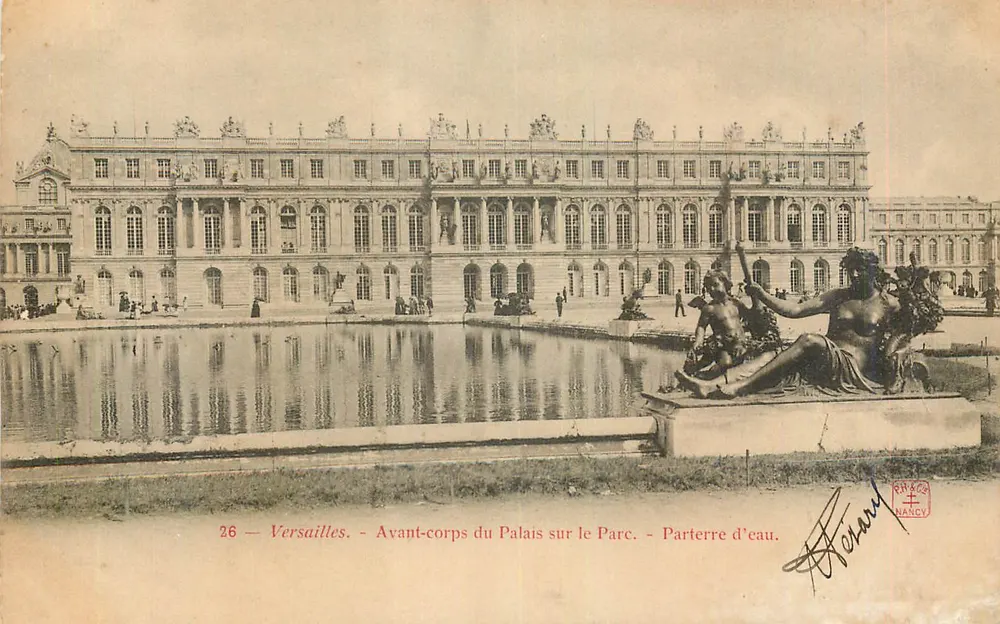Versailles — Vorhof des Schlosses im Park — Wasserparterre — Henri, Nancy, n°26 - Vorderseite