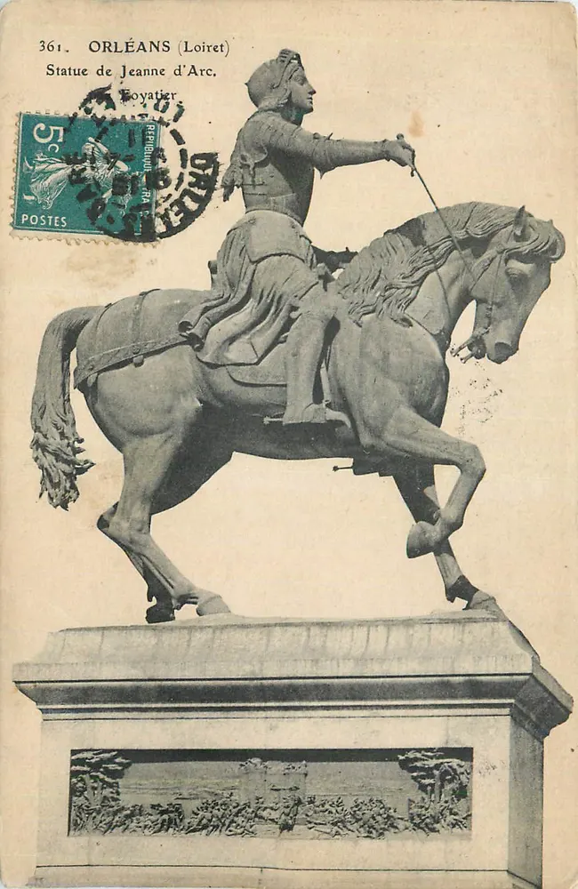 Orléans (Loiret) — Estátua de Joana d'Arc — editor Royatier, n° 361 - Frente