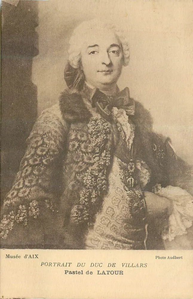 Porträt des Herzogs von Villars — Pastell von Latour — Museum von Aix — Foto Audbert - Vorderseite