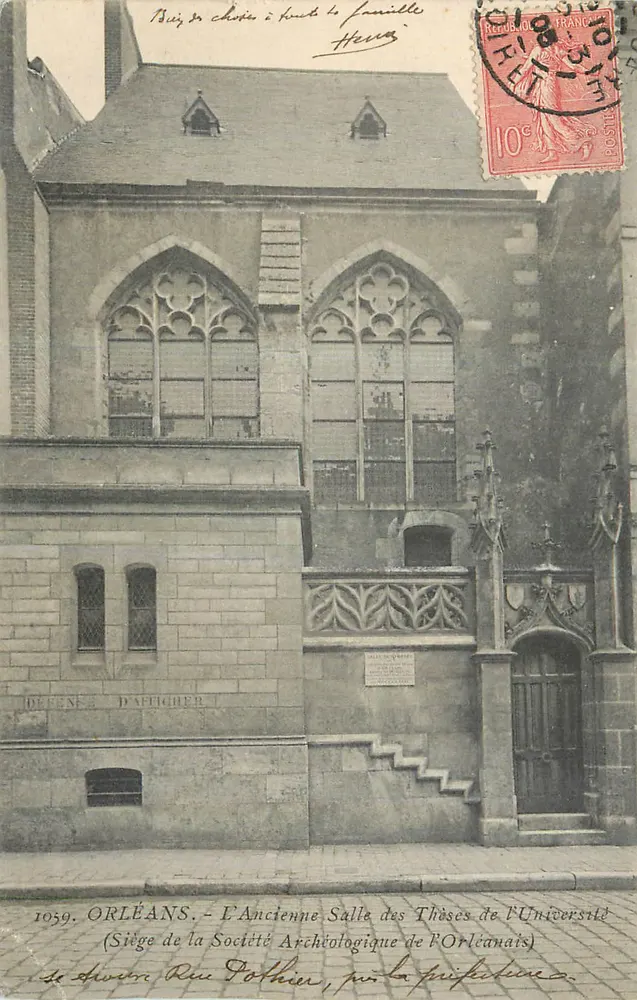 Orléans — Das ehemalige Prüfungsgebäude der Universität (Sitz der Archäologischen Gesellschaft Orléans) — Dépêche d'Affichier - Vorderseite