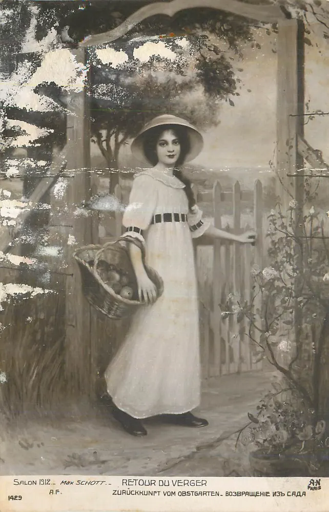 Retorno do pomar — Salão 1912 — Max Schott — A.F. — N° 1429 - Frente