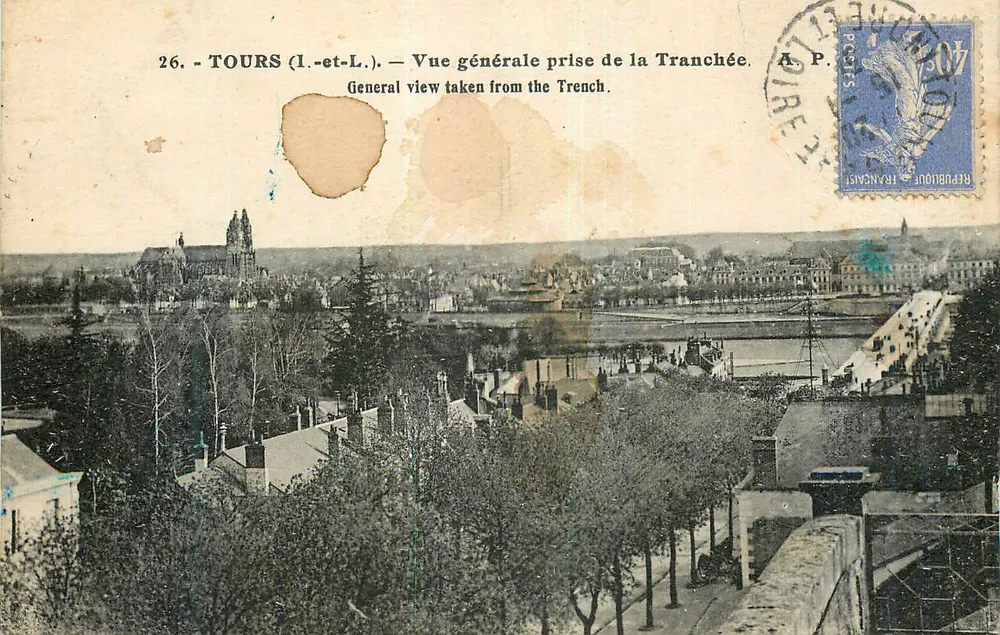 Tours (Indre-et-Loire) — allgemeiner Blick von der Schützengraben — A.P. - Vorderseite