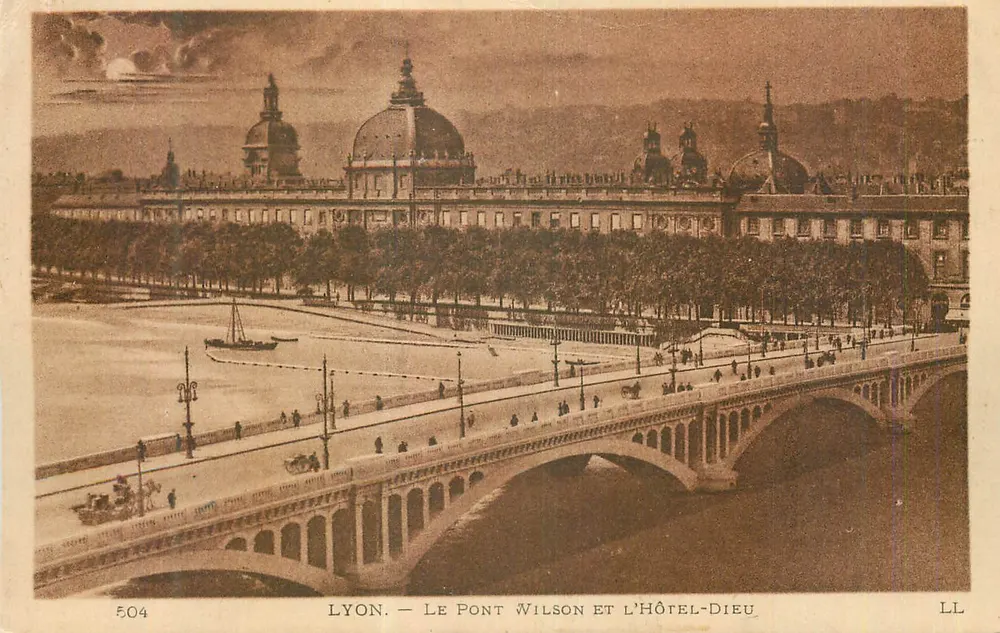LYON. — DER BRÜCKE WILSON UND DAS HÔTEL-DIEU — LL - Vorderseite