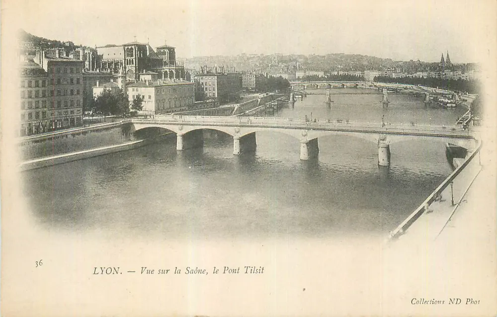 LYON — Ausblick auf die Saône, die Tilsit-Brücke — Collections ND Phot, Nr. 36 - Vorderseite