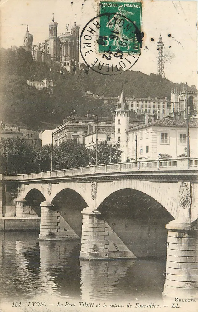 LYON. — Der Tilsitt-Brücke und der Fourvière-Hügel — Selecta LL. - Vorderseite