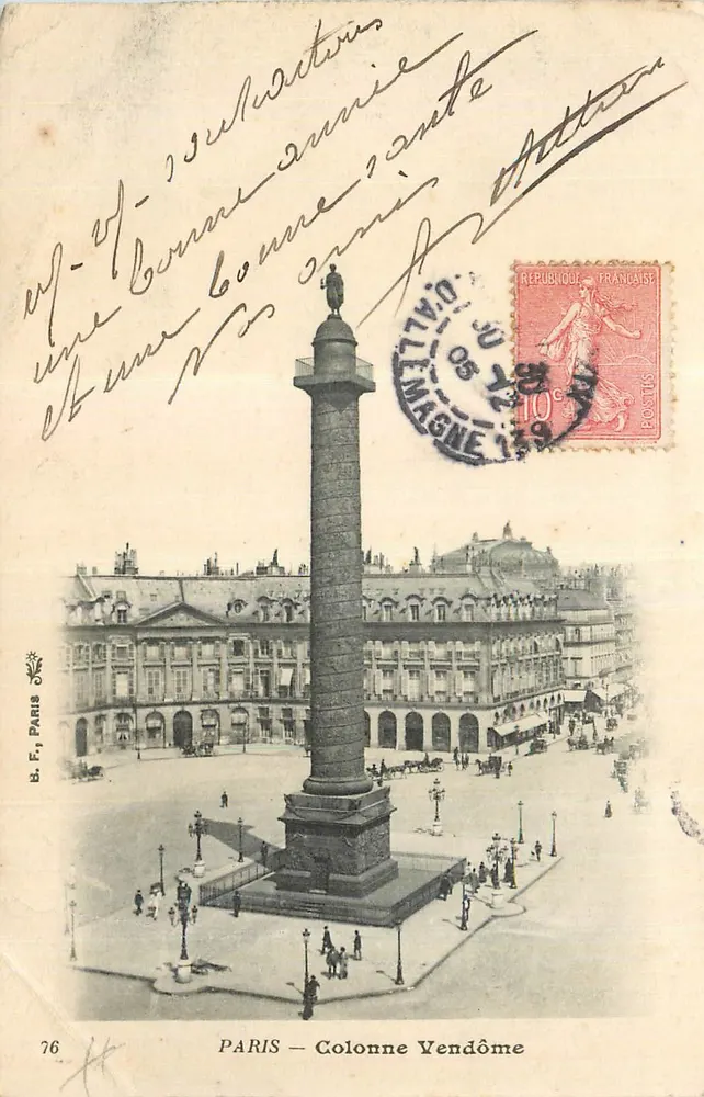 Paris — Coluna Vendôme — B.F. Paris, n°76 - Frente