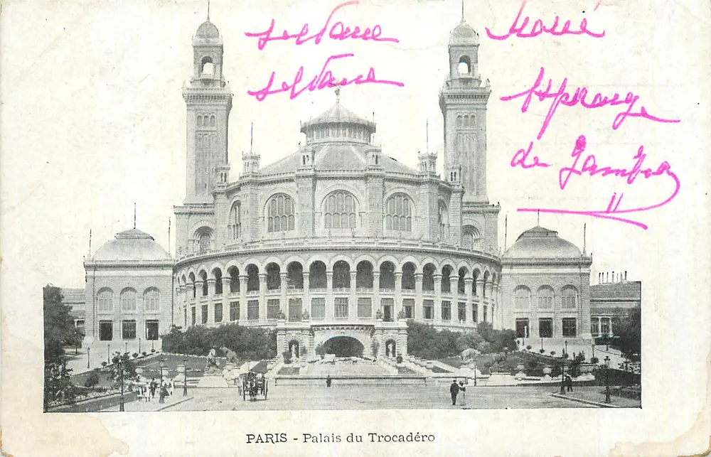 Paris - Palácio do Trocadéro — vista arquitetônica — editor não identificado - Frente