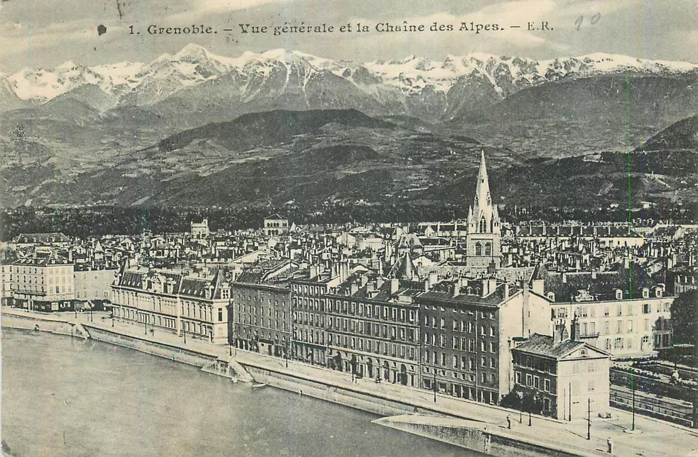 Grenoble — Allgemeiner Blick und die Alpenkette — E.R. - Vorderseite