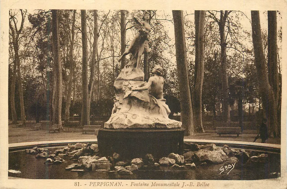 Perpignan — Fonte Monumental J.-B. Belloc — editada por SABBY - Frente