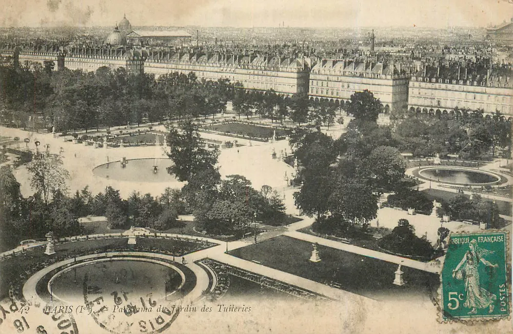 Paris (1.) — Panorama des Tuileries-Gartens — Unbekannter Verlag, Seriennummer 42 - Vorderseite
