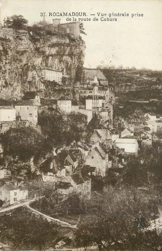 Rocamadour — Allgemeiner Blick aus der Richtung von Cahors - Vorderseite