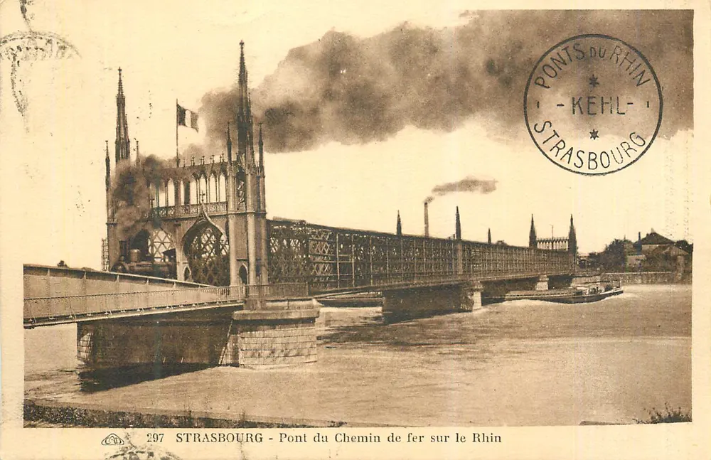 Strasbourg - Eisenbahnbrücke über den Rhein — Rheinbrücken, Kehl - Vorderseite
