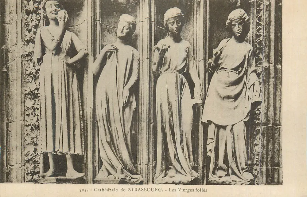 Die Wahnsinnigen Jungfrauen — Strasbourg-Kathedrale - Vorderseite