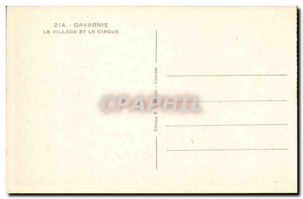 Gavarnie — Das Dorf und der Cirque — Edition E. Clamant - Lourdes - Rückseite