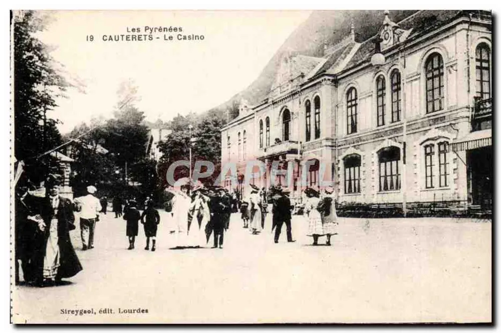 Cauterets - O Casino — Os Pirineus — Sireygeol, editor Lourdes - Frente