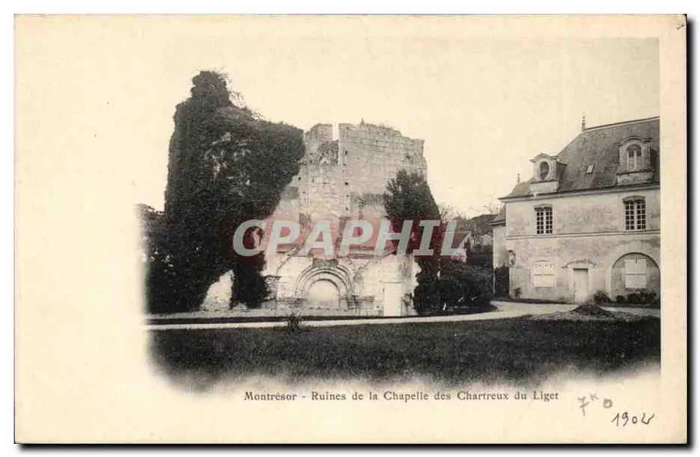 Montrésor - Ruinen der Kapuzinerkirche von Liget — A. Bruger Frères, phot. - Vorderseite