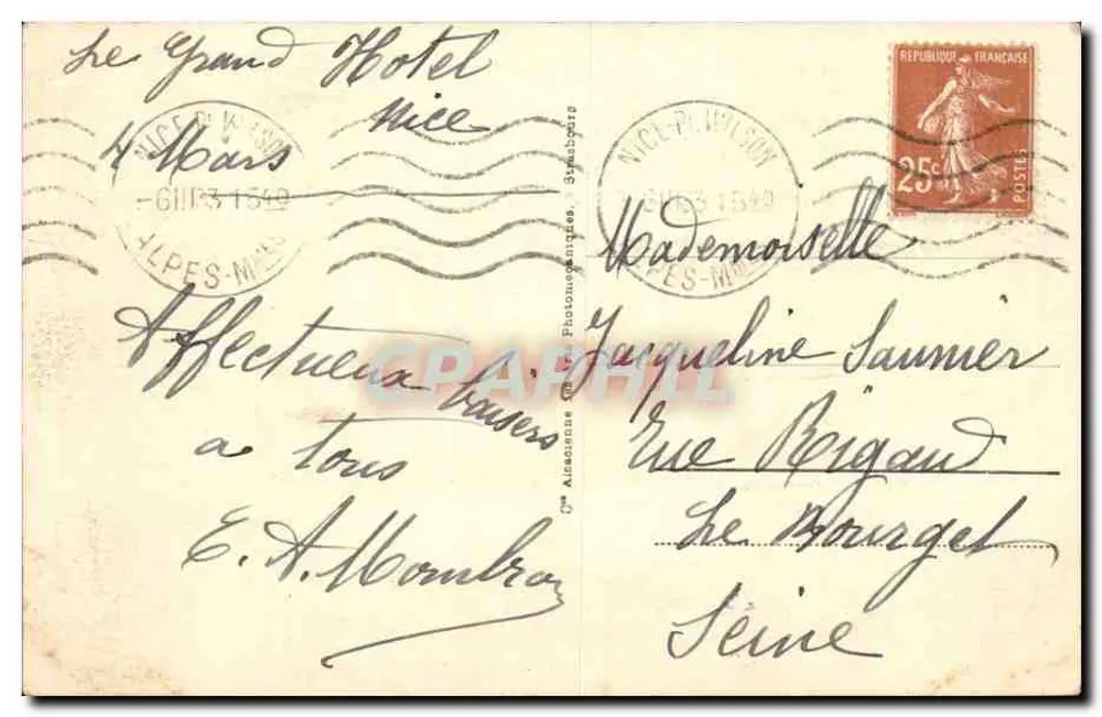 Monte-Carlo — Die Gärten und das Casino — unbekannter Verlag, Nr. 177 - Rückseite