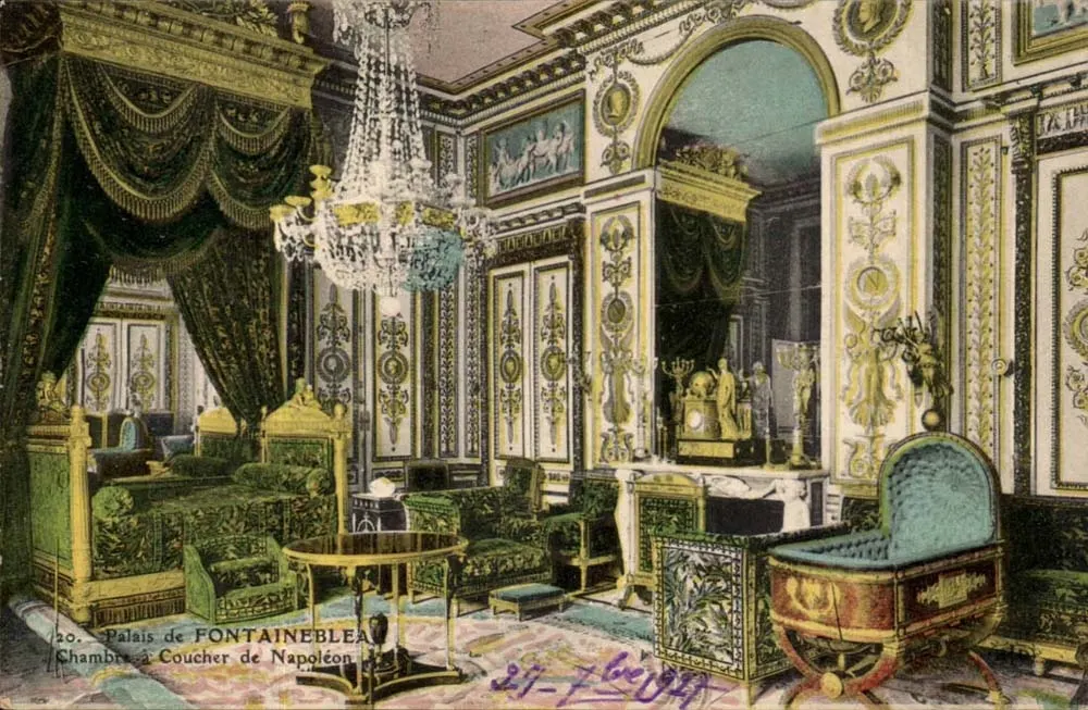 Palais de Fontainebleau — Chambre à Coucher de Napoléon — Antike Ansichtskarte Nr. 20 - Vorderseite