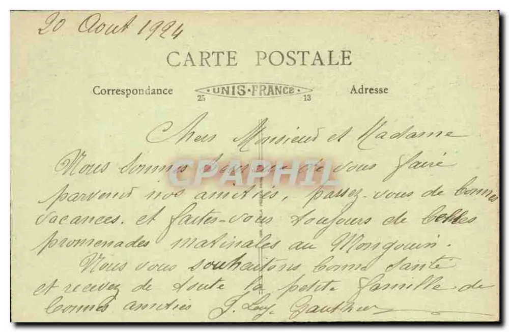 Lac du Bourget — Eisenbahn von Aix-les-Bains nach Culoz — Verlag E.F. 'Luce', n° 325 - Rückseite