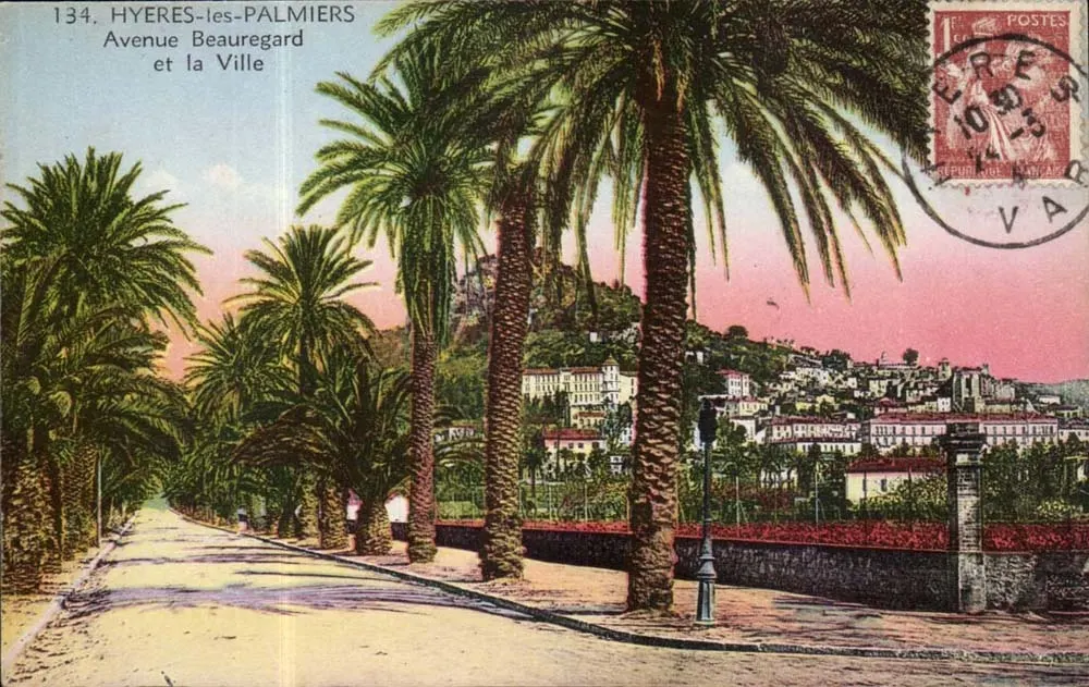Hyères-les-Palmiers — Avenue Beauregard und die Stadt — Édition Penot, Taban - Vorderseite