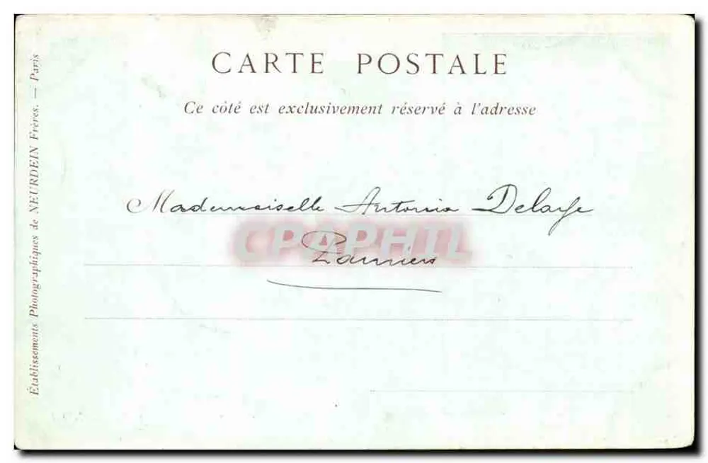 Frédérique Vallet — Träumerin — Fotostudio Neudéin, Paris - Rückseite